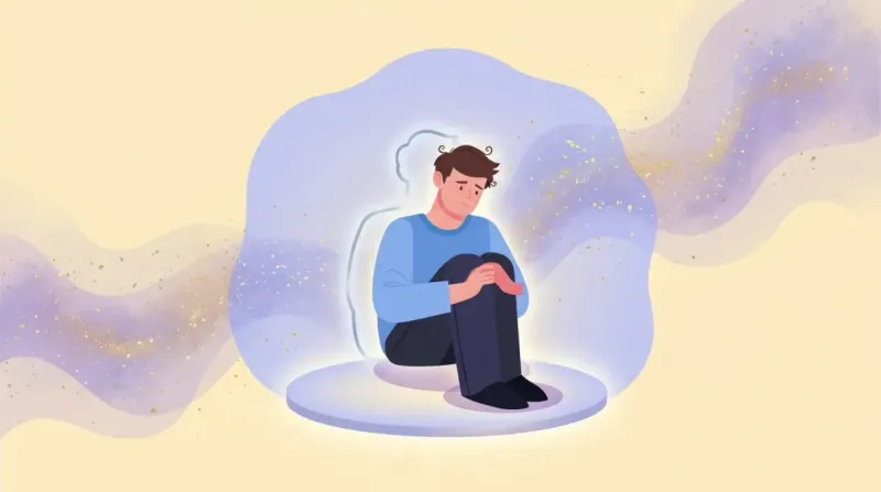 illustration representing feeling disconnected from yourself and losing your sense of self due to shock and survival mode
